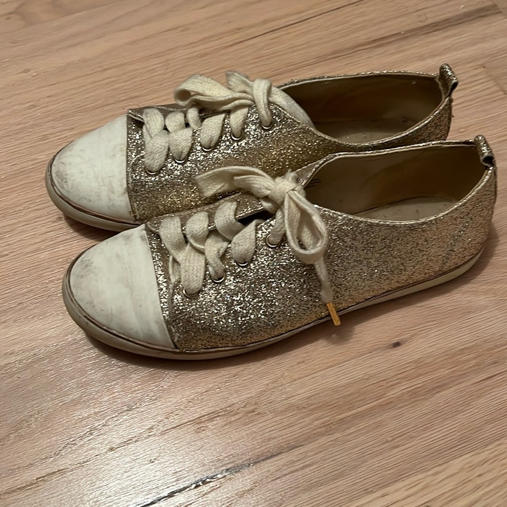 Gold sparkle shoes